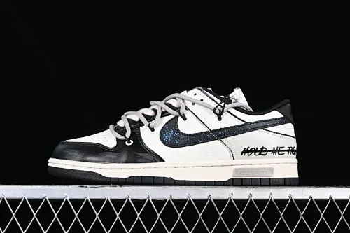 All Categories Nk SB Dunk Series Nk SB Dunk Low Low-top sneakers Nk Dunk Low Retro Panda Prank Space Exploration Star Trek Customized version of deconstructed straps retro distressed Panda low-top sneakers DD1391-100